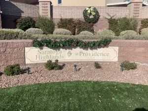 Saratoga Highlands and Providence Sign